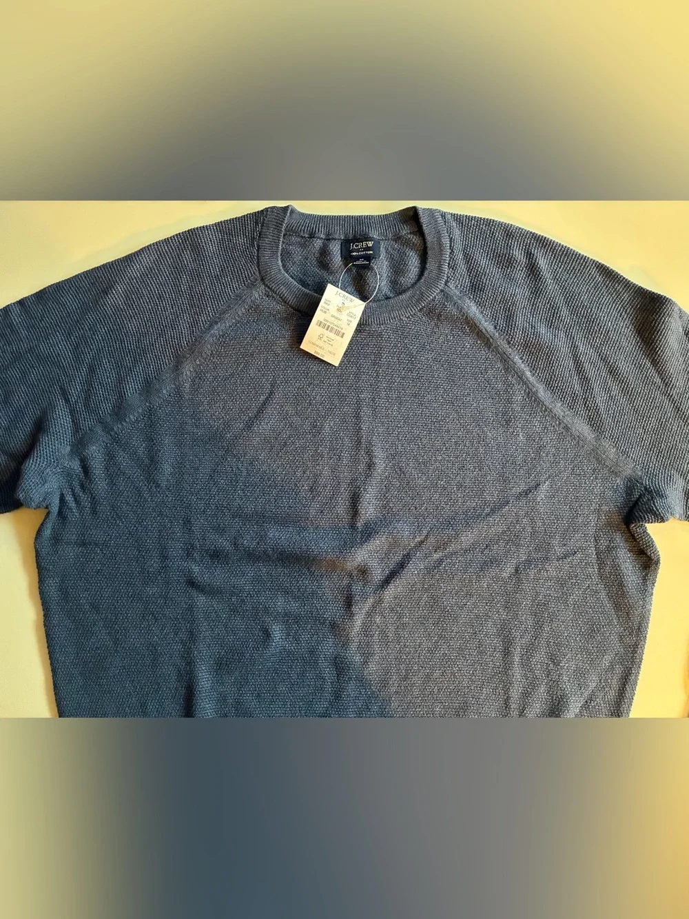 J.Crew Men’s 100% Cotton Seed-Stitch Crewneck Sweater. M. NWT.